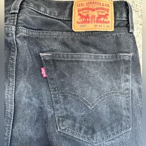 Faded black straight leg Levi’s 505